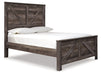 Wynnlow Queen Crossbuck Panel Bed with Mirrored Dresser, Chest and Nightstand Homeline Furniture