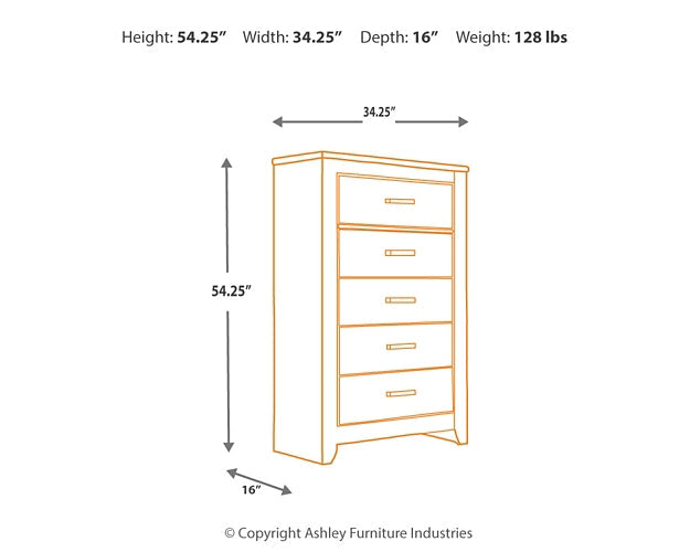 Zelen Five Drawer Chest Homeline Furniture