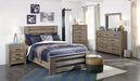 Zelen Full Panel Bed with Mirrored Dresser, Chest and 2 Nightstands Homeline Furniture