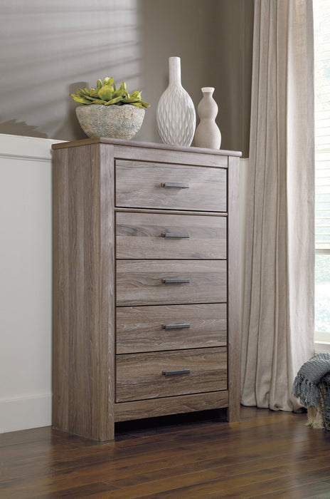 Zelen King/California King Panel Headboard with Mirrored Dresser, Chest and 2 Nightstands Homeline Furniture