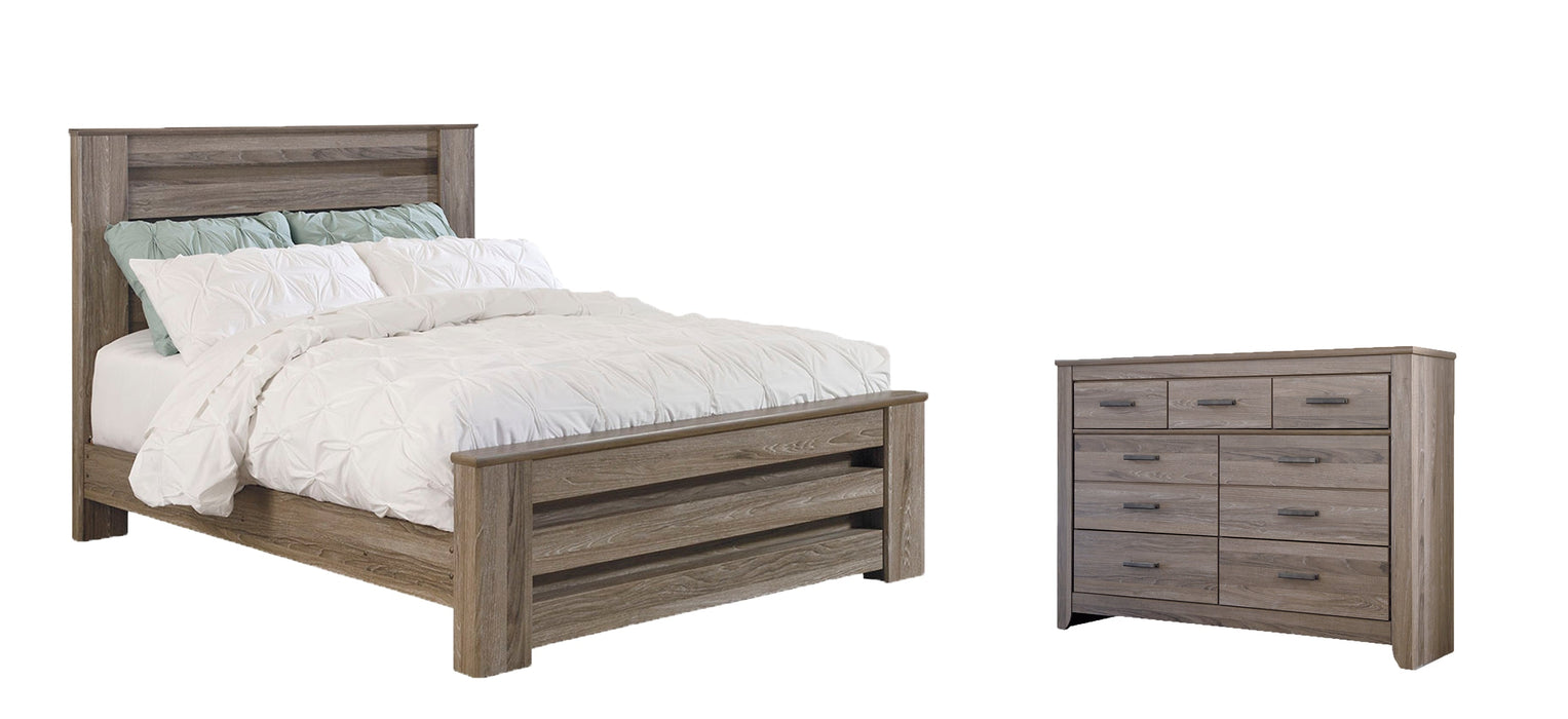 Zelen Queen Panel Bed with Dresser Homeline Furniture