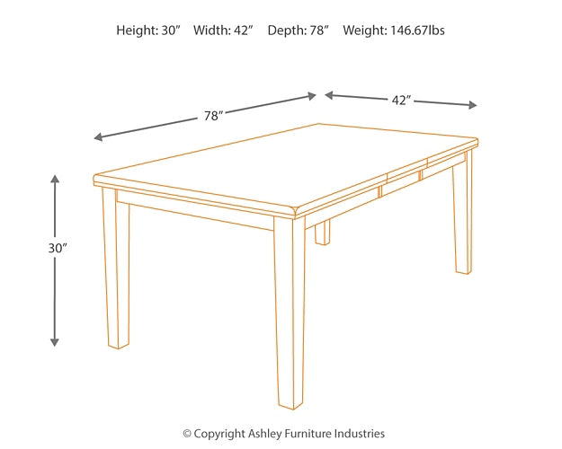 Ralene RECT DRM Butterfly EXT Table