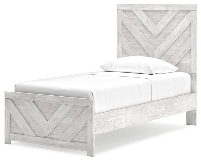 Cayboni Twin Panel Bed with Dresser and Nightstand