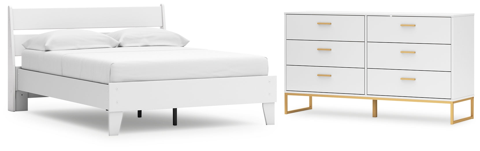 Socalle Full Panel Platform Bed with Dresser