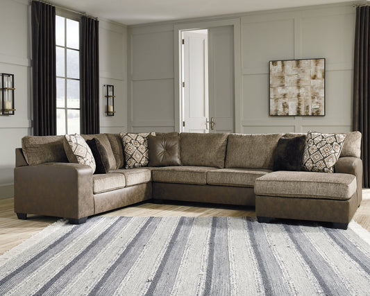 Abalone 3-Piece Sectional with Chaise Homeline Furniture