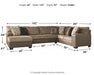 Abalone 3-Piece Sectional with Ottoman Homeline Furniture