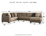 Abalone 3-Piece Sectional with Ottoman Homeline Furniture