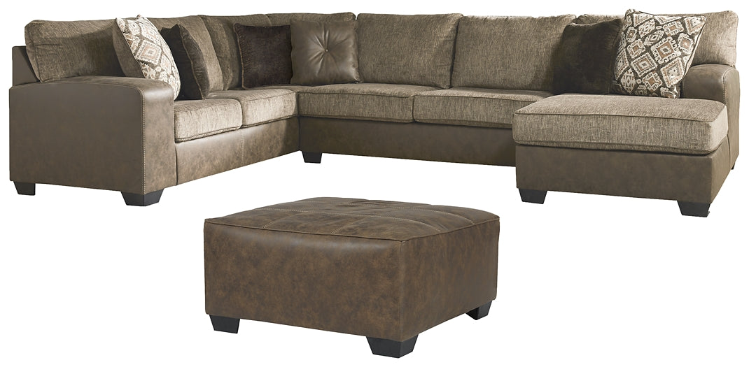 Abalone 3-Piece Sectional with Ottoman Homeline Furniture