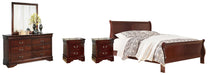 Alisdair King Sleigh Bed with Mirrored Dresser and 2 Nightstands Homeline Furniture