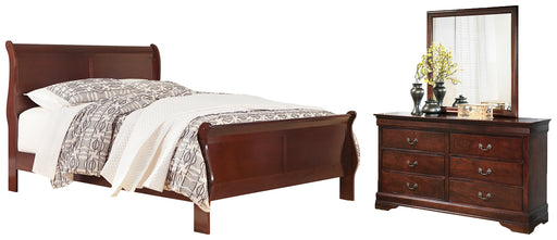 Alisdair Queen Sleigh Bed with Mirrored Dresser Homeline Furniture