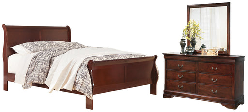 Alisdair Queen Sleigh Bed with Mirrored Dresser Homeline Furniture