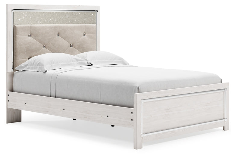 Altyra Full Panel Bed with Mirrored Dresser and Chest Homeline Furniture