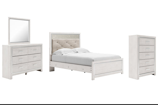 Altyra Full Panel Bed with Mirrored Dresser and Chest Homeline Furniture