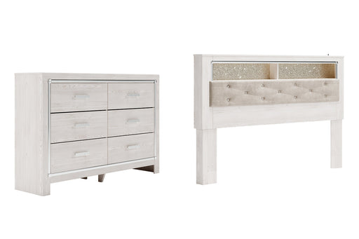 Altyra King Bookcase Headboard with Dresser Homeline Furniture