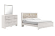 Altyra King Panel Bookcase Bed with Mirrored Dresser Homeline Furniture