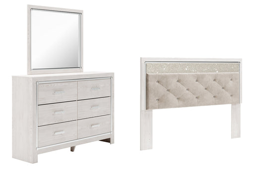 Altyra King Panel Headboard with Mirrored Dresser Homeline Furniture