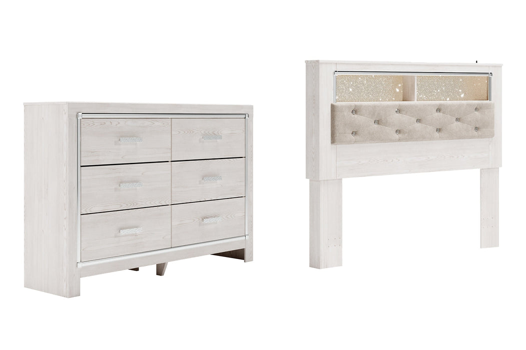 Altyra Queen Bookcase Headboard with Dresser Homeline Furniture