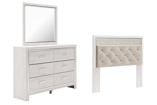 Altyra Queen Panel Headboard with Mirrored Dresser Homeline Furniture