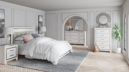 Altyra Queen Panel Headboard with Mirrored Dresser and Chest Homeline Furniture