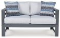 Amora Outdoor Sofa and Loveseat with Coffee Table and 2 End Tables Homeline Furniture