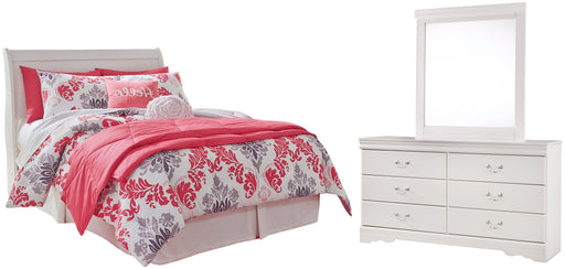 Anarasia Full Sleigh Headboard with Mirrored Dresser Homeline Furniture