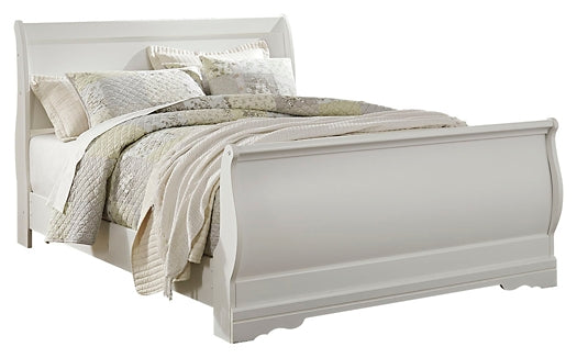 Anarasia Queen Sleigh Bed with Mirrored Dresser, Chest and 2 Nightstands Homeline Furniture