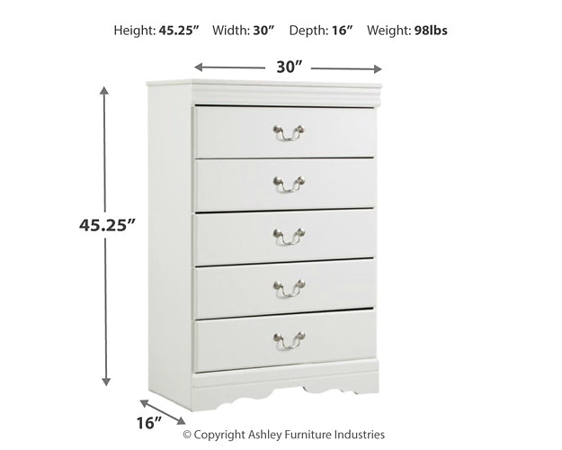 Anarasia Queen Sleigh Headboard with Mirrored Dresser, Chest and 2 Nightstands Homeline Furniture