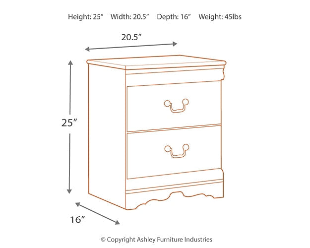 Anarasia Two Drawer Night Stand Homeline Furniture