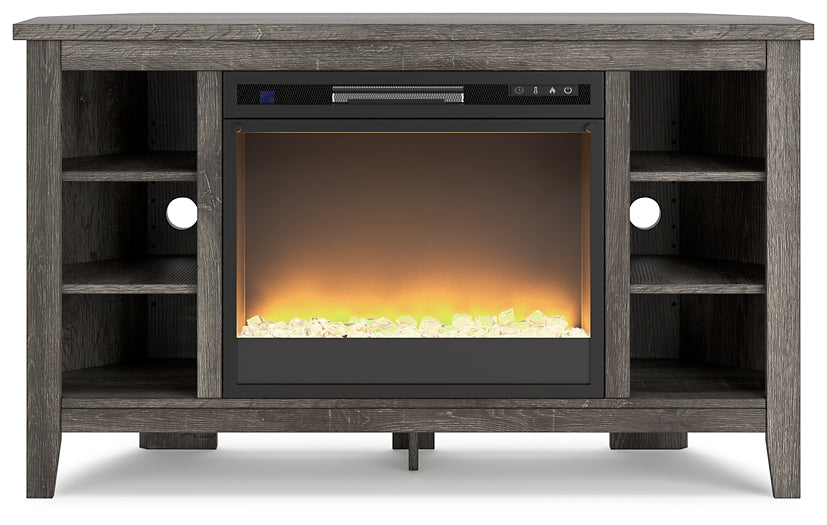 Arlenbry Corner TV Stand with Electric Fireplace Homeline Furniture