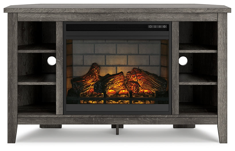 Arlenbry Corner TV Stand with Electric Fireplace Homeline Furniture