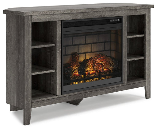 Arlenbry Corner TV Stand with Electric Fireplace Homeline Furniture