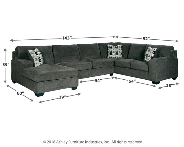 Ballinasloe 3-Piece Sectional with Ottoman Homeline Furniture