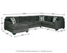 Ballinasloe 3-Piece Sectional with Ottoman Homeline Furniture