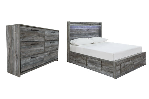 Baystorm Full Panel Bed with 4 Storage Drawers with Dresser Homeline Furniture