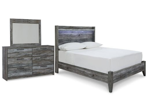 Baystorm Full Panel Bed with Mirrored Dresser Homeline Furniture