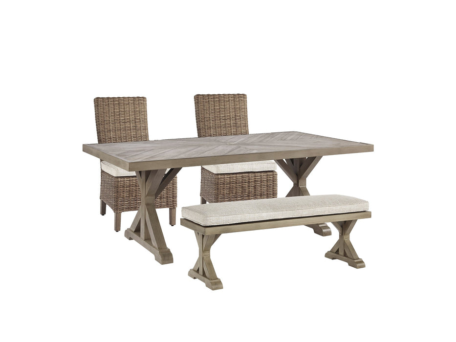 Beachcroft Outdoor Dining Table and 2 Chairs and 2 Benches Homeline Furniture