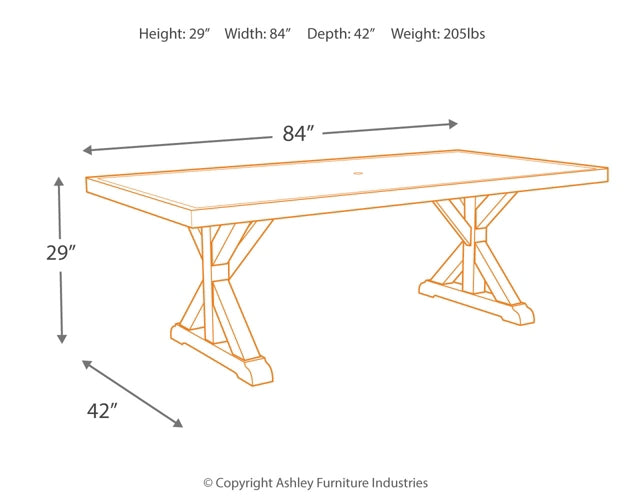 Beachcroft RECT Dining Table w/UMB OPT Homeline Furniture