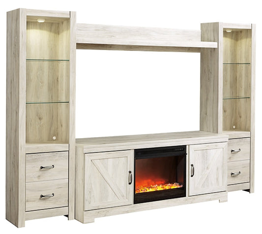 Bellaby 4-Piece Entertainment Center with Fireplace Homeline Furniture