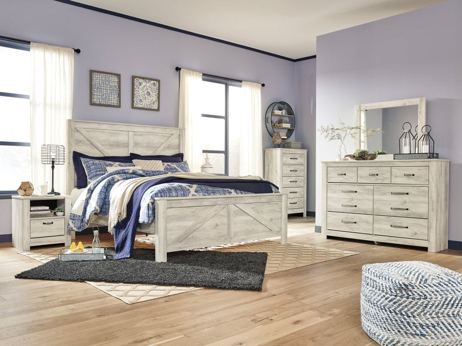 Bellaby King Crossbuck Panel Bed with Dresser Homeline Furniture