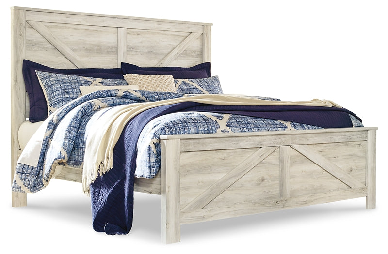 Bellaby King Crossbuck Panel Bed with Dresser Homeline Furniture