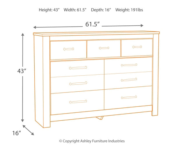 Bellaby King Crossbuck Panel Bed with Dresser Homeline Furniture