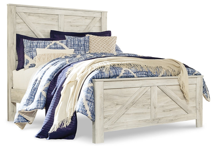 Bellaby Queen Crossbuck Panel Bed with 2 Nightstands Homeline Furniture