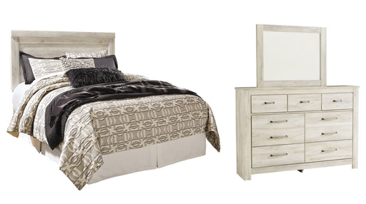 Bellaby Queen Panel Headboard with Mirrored Dresser Homeline Furniture