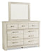 Bellaby Queen Panel Headboard with Mirrored Dresser and Chest Homeline Furniture