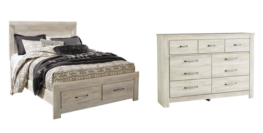 Bellaby Queen Platform Bed with 2 Storage Drawers with Dresser Homeline Furniture