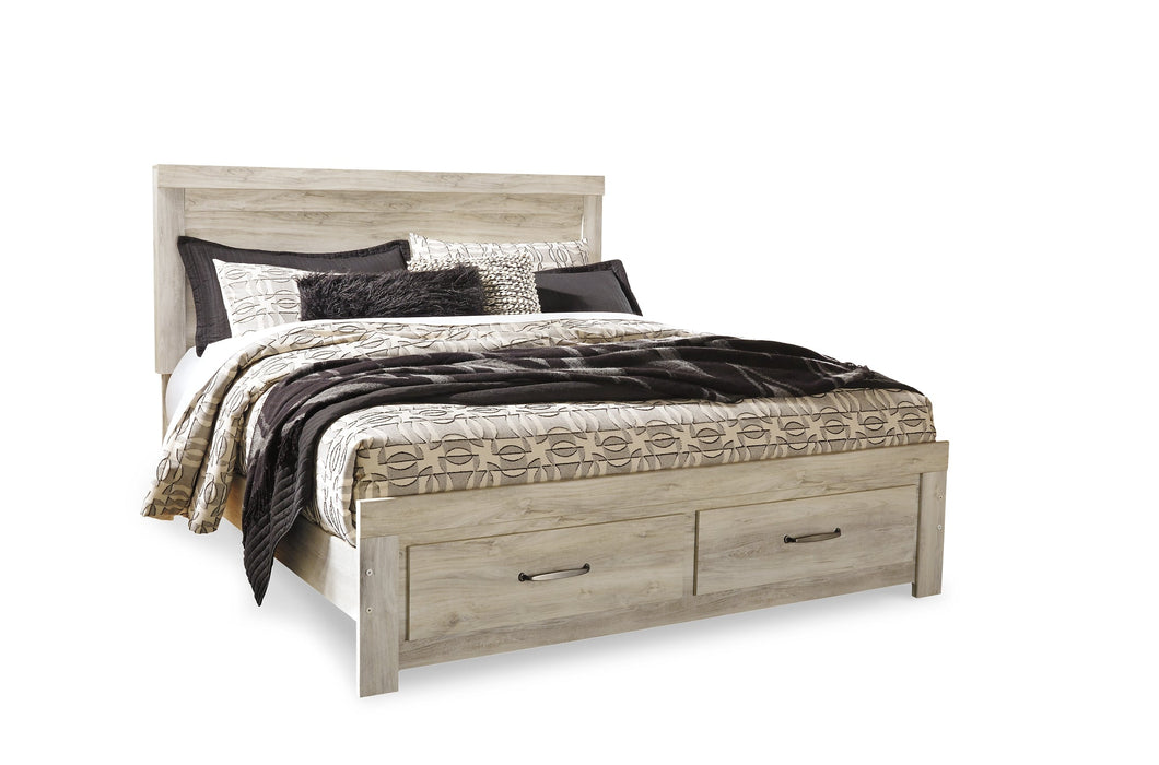 Bellaby Queen Platform Bed with 2 Storage Drawers with Mirrored Dresser, Chest and 2 Nightstands Homeline Furniture