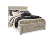 Bellaby Queen Platform Bed with 2 Storage Drawers with Mirrored Dresser and 2 Nightstands Homeline Furniture