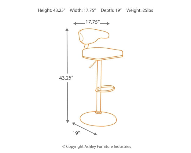 Bellatier Tall UPH Swivel Barstool(1/CN) Homeline Furniture