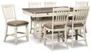 Bolanburg Counter Height Dining Table and 6 Barstools Homeline Furniture