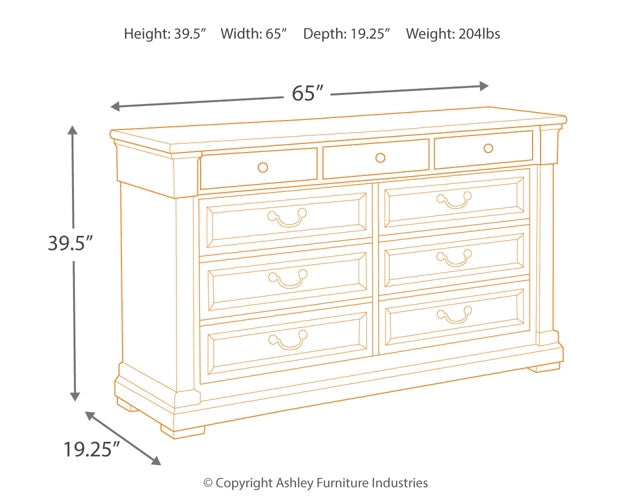 Bolanburg King Panel Bed with Dresser Homeline Furniture